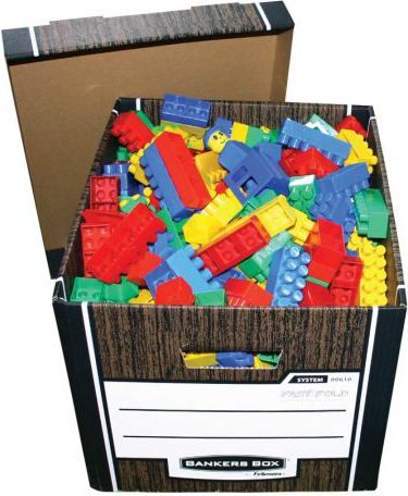 Kuti arkivuese Fellowes Bankers Box Woodgrain, FastFold, karton i trashë, kafe
