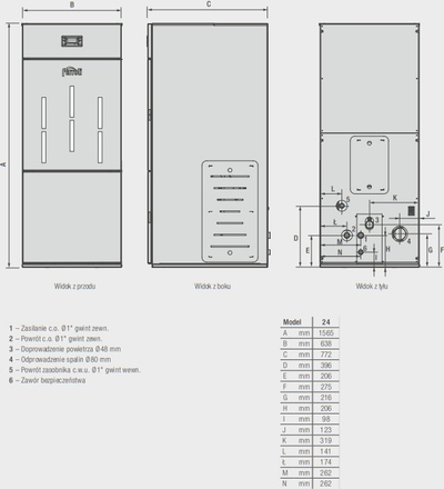 Kaldajë peleti Ferroli Biopellet Pro 24kW, rezervuar 105kg, gri