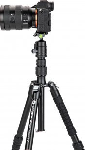 Tripod për kamerë Fotopro 58, alumin, kokë sferike, 8 kg, i zi