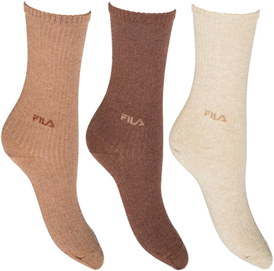 Çorape për femra Fila 3 PACK, bezhë/ kafe