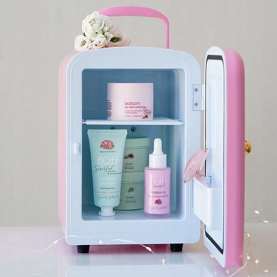 Frigorifer kozmetik Fluff Pink, mini, 40W, rozë