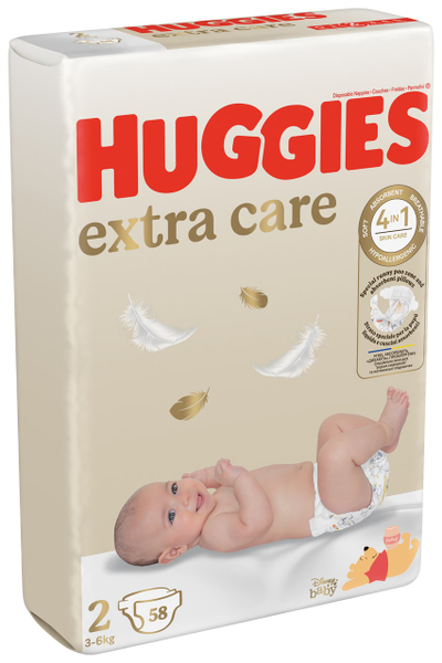Pelena Huggies® Extra Care 2 (3-6 kg, 58 copë)