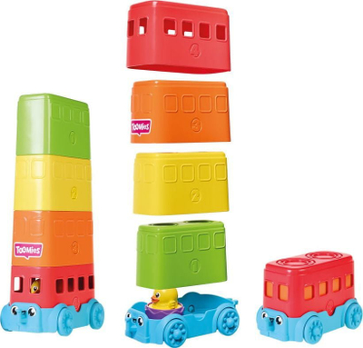 Lodër edukative Tomy Toomies Pyramid Bus, autobus piramidë, për kalamaj 12m+