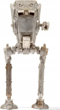 Lodër figurë Star Wars Micro Galaxy Squadron AT-ST, 3\", me figurë piloti, gri