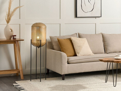Lampë dyshemeje KAMINI Metal Brass, metal, stil kafaz, bronz