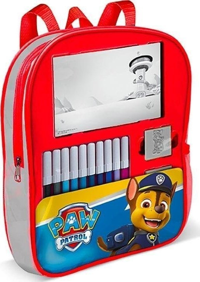 Set stampash Multiprint Paw Patrol, vula druri, çantë shpine, shumëngjyrësh