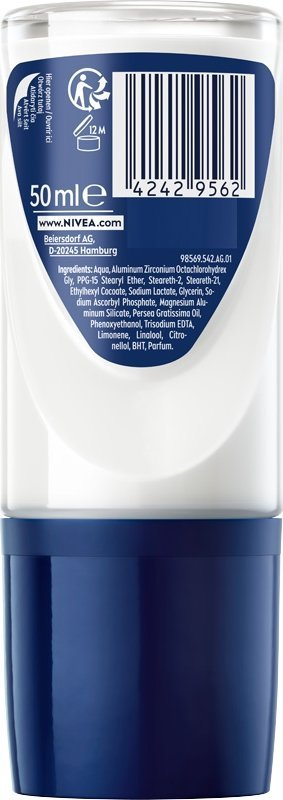 Antiperspirant roll on Nivea Men Derma Dry Control, 96h, 50ml, blu