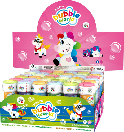 Balona sapuni Brimarex Unicorn, 60ml, set 36 copë, shumëngjyrëshe