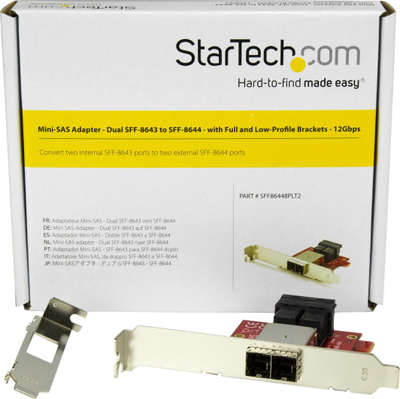 Përshtatës StarTech 2x SFF-8643 - 2x SFF-8644 (SFF86448PLT2)