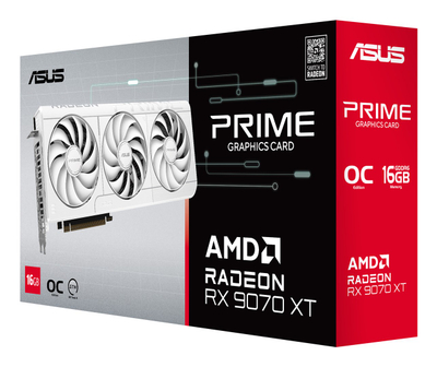 Kartë grafike Asus PRIME RX9070XT O16G, 16GB, e bardhë