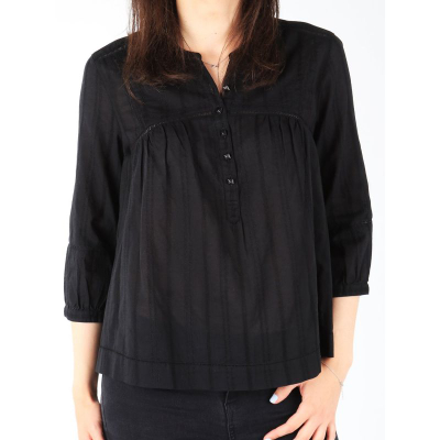 Женска кошула Levis 63959-0004, тричетврт ракави, со копчиња, црна
