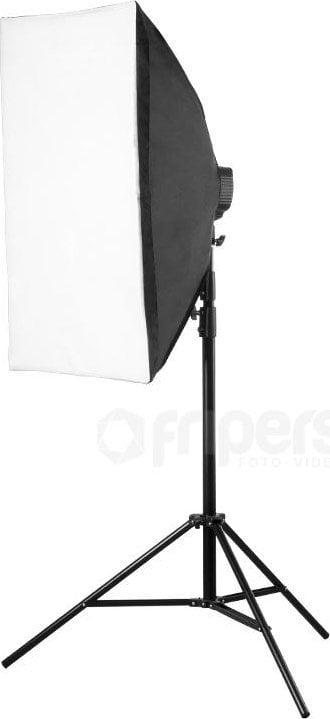 Set ndricimi studio FreePower Softbox, trip metalik, drite e bardhe
