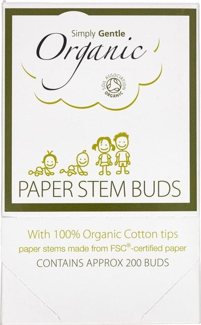 Shkopinj kozmetikë Simply Gentle Organic, pambuk organik, 200 copë