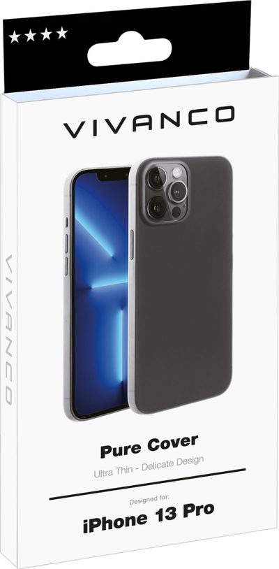 Kapak telefoni Vivanco Pure për iPhone 13 Pro, ultra i hollë, transparent