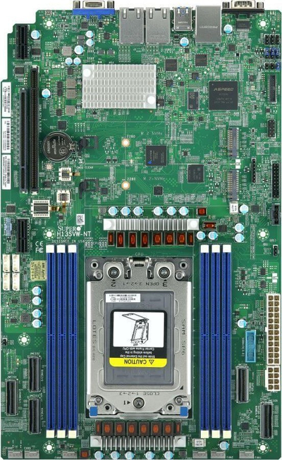 Pllakë amë serveri Supermicro H13Svw-Nt, AMD Socket SP6, WIO, jeshile