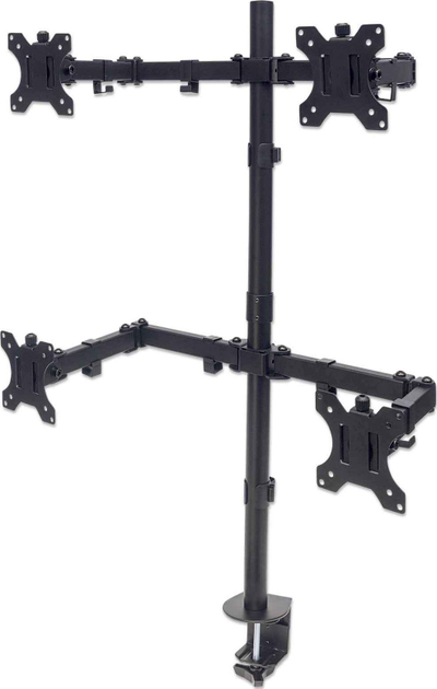 Држач за маса Manhattan Desk Mount 461566, за 4 монитори 13"-32", метален, црн