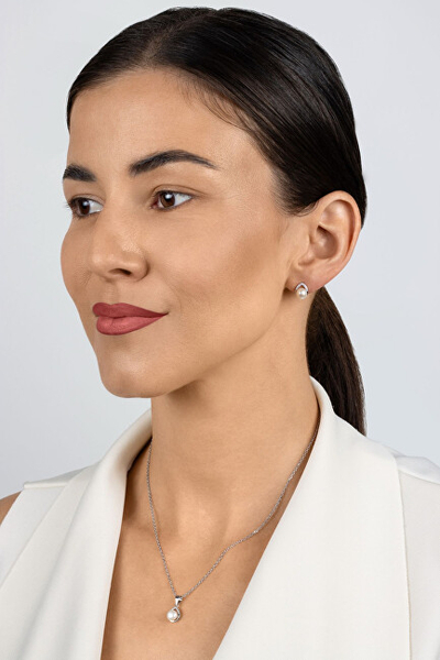 Set Pendant dhe vathë për femra Brilio Silver SET290W, të argjendta