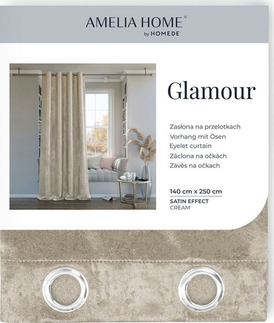 Perde AmeliaHome CURT, 140x250cm, bojë kafe e çelët