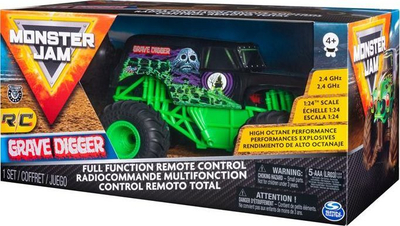 Lodër makinë me komandë Spin Master Monster Jam 1:24 on Gravedigger radio