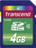 Kartë memorie SDHC Transcend TS4GSDHC4, 4 GB, Class 4, e zezë