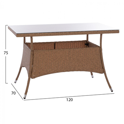 Tavolinë Military rattan 120×70×75 cm (HM5141.32)