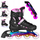 Patina për kalamoj Nils Extreme NH10905.2, 4 në 1, rrota me LED, rozë rainbow