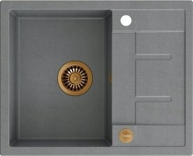 Lavaman kuzhine GraniteQ MORGAN 116, 1 ene, sifon Push To Open, ngjyrë argjend gur