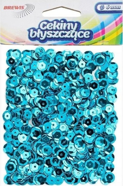 Rruzëla dekorative Brewis H120, 6mm, holografike, turquoise, 10g