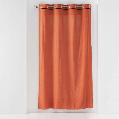 Perde me unaza Douceur d’Intérieur Linette, 135 x 240 cm, pambuk i larë, terrakota