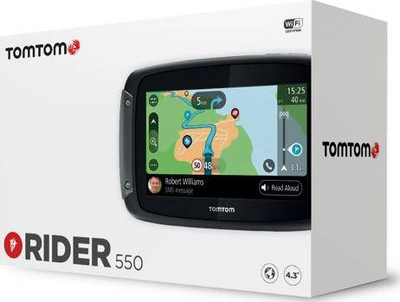 Navigacion për motor TomTom Rider 550 World Premium, GPS, Wi‑Fi, i zi