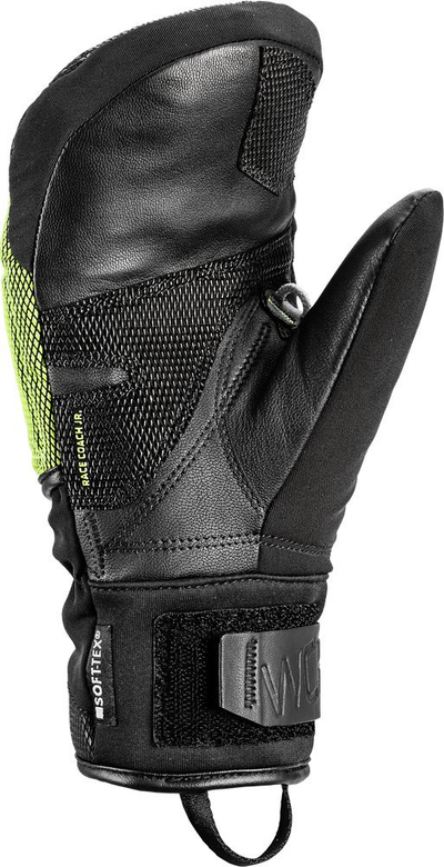 Doreza ski për fëmijë LEKI WCR Coach 3D Junior Mitt, Softshell, izolim Thinsulate, e zezë jeshile