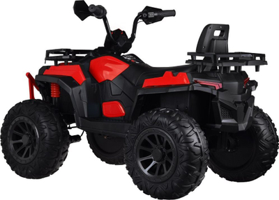 Quad elektrik për kalamaj 4x4, me bateri, me amortizatorë, i zi me të kuqe