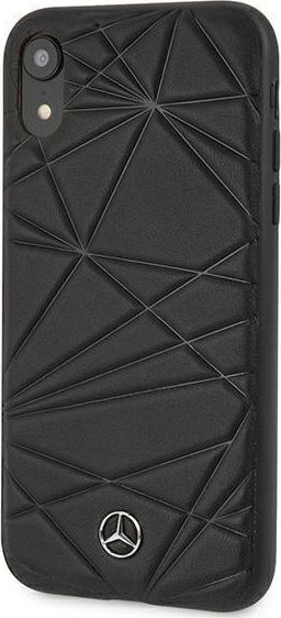 Kapak telefoni Mercedes Pattern Line Twister për iPhone Xr, hardcase, i zi