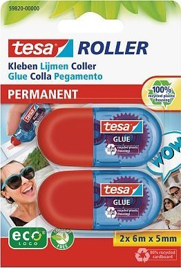 Shirit ngjitës Tesa 59820 Mini Glue, 5mm x 6m, për karton dhe letër, paketë 2 copë