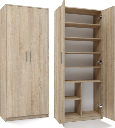 Raft Topeshop OFFICE SHELF OLIV 2D, 8 rafte, me dyer, sonoma oak