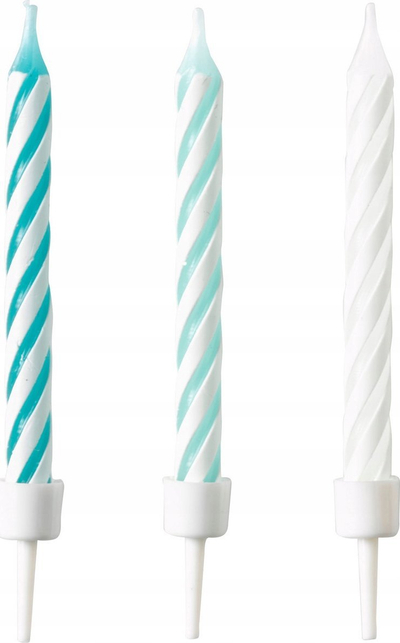 Qirinj torte Amscan 9904365 Aqua Glamor, set me 10 copë, 7.5 cm, ngjyrë aqua