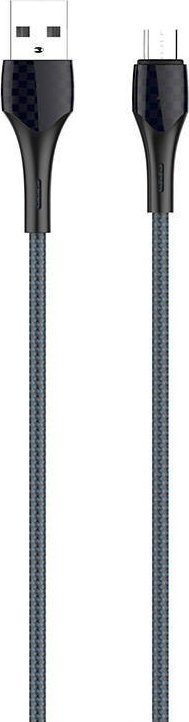 Kabllo karikimi Micro USB LDNIO LS522, 2m, 2.4A, gri-blu