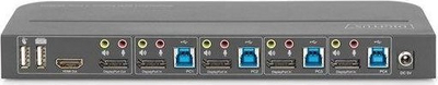 Switch KVM Digitus 4x1, DP dhe HDMI Out, USB 3.0, 4K 60Hz, i zi