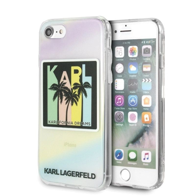 Mbulesë telefoni Karl Lagerfeld Kalifornia Dreams Palms, për iPhone 6/6s/7/8, plastike, transparente me ngjyra pastel