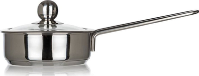 Tigan me bisht PICCOLO, çelik inox, 0.75L 14cm, me kapak qelqi, argjendtë