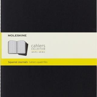 Fletore Moleskine Cahier Extra Large, faqe me katrorë, paketim 3 copë, e zezë