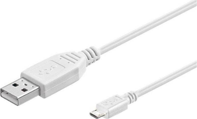 Kabllo USB Wentronic Goobay 43837, USB A në Micro USB B, 1m, e bardhë