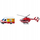 Set lodrash SIKU Mercedes Benz 1748, autoambulancë dhe helikopter shpëtimi, metal, kuq e bardhë