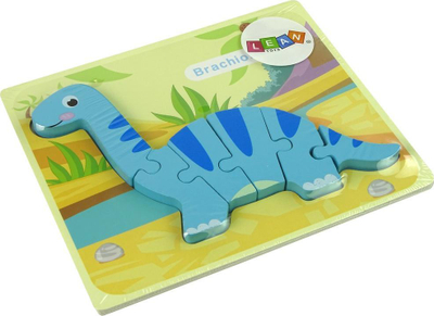 Puzzle druri Leantoys Dinosaur Brachiosaur, lojë mësimore, blu