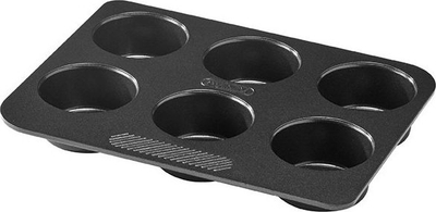 Formë muffinash Pyrex Magic, 23.4 x 18.1 cm, 6 ndarje, çelik i zi