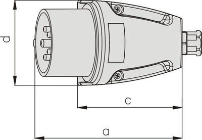 Prizë fikse industriale Elektromet 922065, 32A, 400V IP44, e kuqe