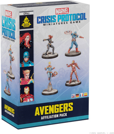 Figurina lojrash Atomic Mass Games Marvel Crisis Protocol Avengers Affiliation Pack, set zgjerimi, shumë figurina, shumë ngjyra