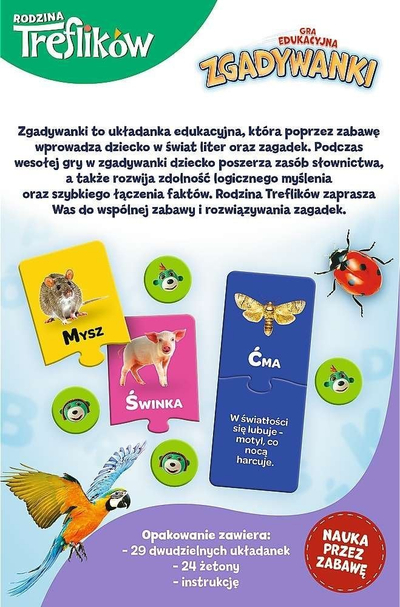 Loja edukative Trefl The Treflik Family Guessing Game, puzzle, për kalamaj
