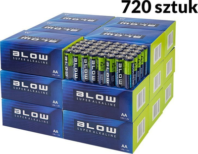 Bateri alkaline AA Blow Super Alkaline R6 LR6, 1.5V, paketim 720 copë