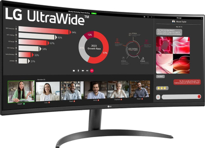 Monitor LG UltraWide, 34", 3440x1440 WQHD, i lakuar, i zi